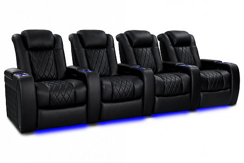 Комплект из 4-х моторизированных кресел-реклайнерв Global Seats Diamond Comfort Edition (5 подлокотников) 50% кожа/50% пвх