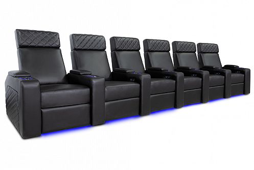Комплект из 6-ти моторизированных кресел-реклайнеров Global Seats Forza Comfort Edition (7 подлокотников) 50% кожа/50% ПВХ