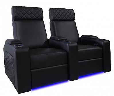 Комплект из 2-х моторизированных кресел-реклайнеров Global Seats Forza Comfort Edition (3 подлокотника) 50% кожа/50% ПВХ