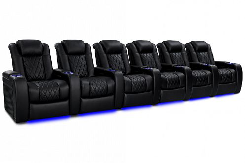 Комплект из 6-ти моторизированных кресел-реклайнерв Global Seats Diamond Comfort Edition (7 подлокотников) 50% кожа/50% пвх