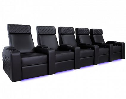 Комплект из 5-ти моторизированных кресел-реклайнеров Global Seats Forza Comfort Edition (6 подлокотников) 50% кожа/50% ПВХ