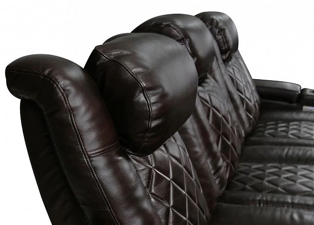 Комплект из 5-ти моторизированных кресел-реклайнерв 7Seats Diamond Comfort Edition Dark Choco (3 Loveseat Center) кожа/пвх