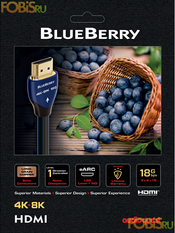 HDMI-HDMI  кабель AudioQuest HDMI BlueBerry 0.6м