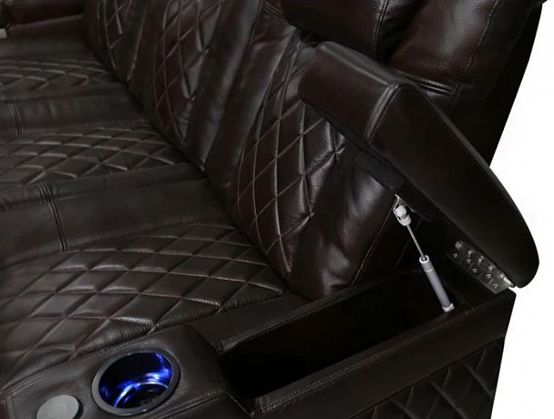 Комплект из 3-x моторизованных кресел 7Seats Diamond Comfort Edition Dark Choco (4 подлокотника) кожа/пвх