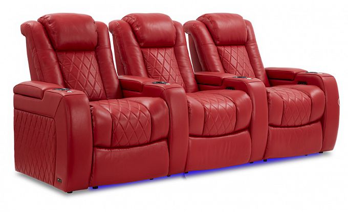 Комплект из 3-x моторизованных кресел 7Seats Diamond Comfort Edition Red (4 подлокотника) кожа/пвх