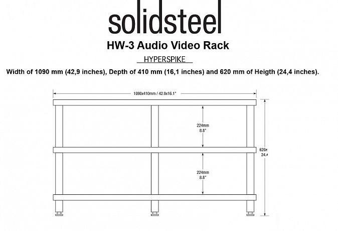 Hi-Fi стенд SOLIDSTEEL HW-3 Glossy White