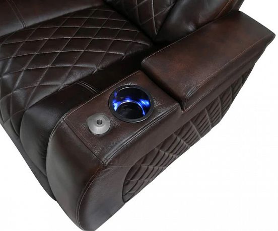 Комплект из 4-х моторизированных кресел-реклайнерв 7Seats Diamond Comfort Edition Dark Choco (Loveseat Left) кожа/пвх