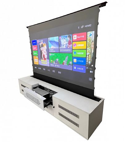 Моторизованная тумба с экраном для ультракороткофокусных лазерных проекторов Global Laser TV Cabinet 120