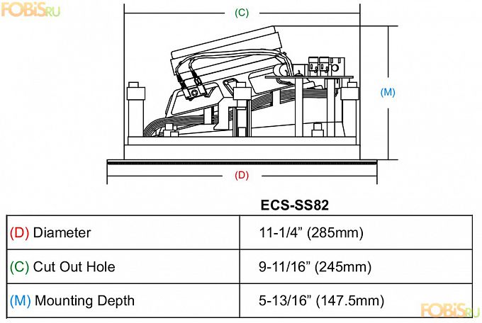 Встраиваемая в потолок акустика Earthquake Sound ECS-SS-82