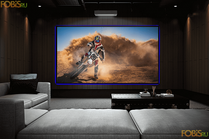Экран на раме с LED подсветкой Elunevision Aurora 8K Ultra Short Throw ALR EV-ZLUST-100-8K 125*221 (из ДЕМО)