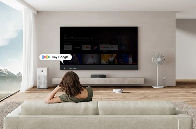 Ультракороткофокусный лазерный 4K проектор Formovie THEATER (Android TV 11.0) + в комплекте 120" ALR экран Black Code UST 0.8