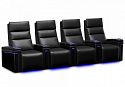 Комплект из 4-x моторизованных кресел 7Seats Lambro GT Carbon (5 подлокотников) Black Leather
