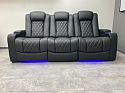 Комплект из 2-x моторизованных кресел реклайнеров 7Seats Diamond Console Comfort Edition Black (кожа/пвх) SALE из шоу-рума
