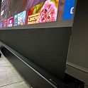 Моторизованный напольный ALR экран Global Screen OFM-100 124*221 Black Code UST 0.5 Perfo (Sale из шоу-рума с дефектом натяжения)