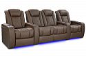 Комплект из 4-х моторизированных кресел-реклайнерв 7Seats Diamond Brown Sugar (Loveseat center) кожа/пвх