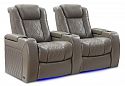 Комплект из 2-x моторизованных кресел 7Seats Diamond light grey (3 подлокотника) кожа/пвх