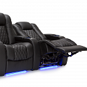 Комплект из 4-х моторизированных кресел-реклайнерв 7Seats Diamond Light Grey (Loveseat center) кожа/пвх