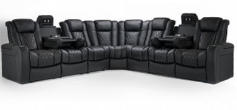 Комплект из 7-ти моторизированных кресел-реклайнеров 7Seats Diamond Corner (7 подлокотников) кожа/пвх