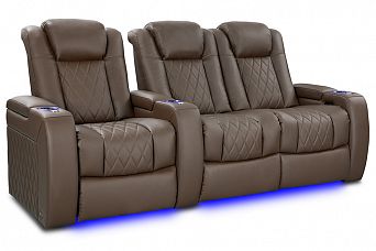 Комплект из 3-x моторизованных кресел 7Seats Diamond Brown Sugar (Loveseat Right) кожа/пвх
