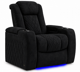 Моторизованное кинотеатральное кресло-реклайнер 7Seats Diamond black Alcantara