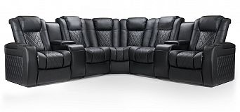 Комплект из 6-ти моторизированных кресел-реклайнерв 7Seats Diamond Corner (7 подлокотников) кожа/пвх