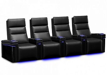 Комплект из 4-x моторизованных кресел 7Seats Lambro GT Carbon (5 подлокотников) Black Leather