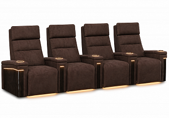 Комплект из 4-x моторизованных кресел 7Seats Lambro GT Carbon (5 подлокотников) Brown Alcantara