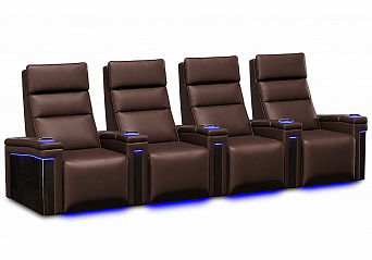 Комплект из 4-x моторизованных кресел 7Seats Lambro GT Carbon (5 подлокотников) Brown Leather