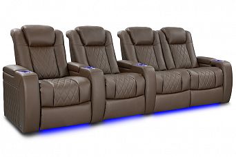 Комплект из 4-х моторизированных кресел-реклайнерв 7Seats Diamond Brown Sugar (Loveseat Right) кожа/пвх