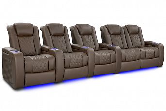 Комплект из 5-ти моторизированных кресел-реклайнерв 7Seats Diamond Brown Sugar (Loveseat Right) кожа/пвх
