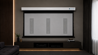 Звукопрозрачный моторизованный экран с системой натяжения Global Screens Intelligent HomeScreen EWC2-130 162*288 Woven 8K