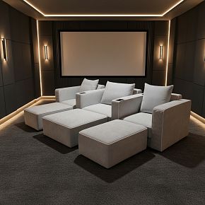 Комплект из 3-x кресел 7Seats Cubist (4 подлокотника) Alcantara