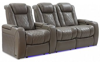 Комплект из 3-x моторизованных кресел 7Seats Diamond Light Grey (Loveseat Right) кожа/пвх