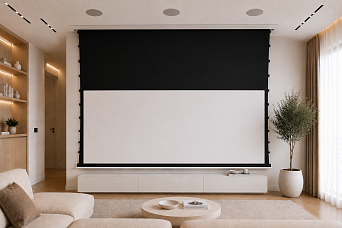 Экран встраиваемый в потолок с системой натяжения Global Screens Intelligent HomeScreen ICL1-100EX 125*221 Pro 4K (extradrop 100 см)