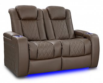 Комплект из 2-x моторизованных кресел 7Seats Diamond Brown Sugar (Loveseat) кожа/пвх