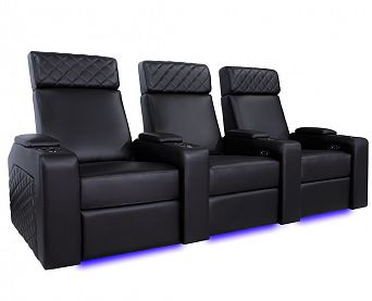 Комплект из 3-х моторизированных кресел-реклайнеров 7Seats Forza (4 подлокотника) кожа/пвх