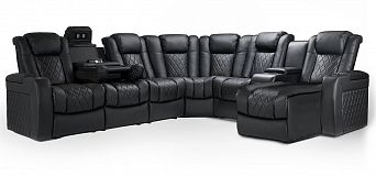 Комплект из 7-ти моторизированных кресел-реклайнеров 7Seats Diamond Corner (7 подлокотников) кожа/пвх