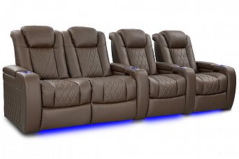 Комплект из 4-х моторизированных кресел-реклайнерв 7Seats Diamond Brown Sugar (Loveseat Left) кожа/пвх