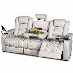 Комплект из 2-x моторизованных кресел 7Seats Diamond Console Edition White (кожа/пвх)