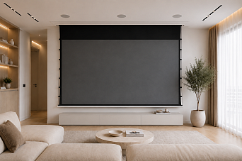 ALR экран встраиваемый в потолок с системой натяжения Global Screens Intelligent HomeScreen ICL1-130 162*288 Black Code 4K