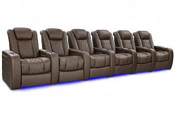 Комплект из 6-ти моторизированных кресел-реклайнерв 7Seats Diamond Brown Sugar (7 подлокотников) кожа/пвх