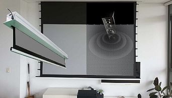 Звукопрозрачный встраиваемый ALR экран с системой натяжения Global Screens Intelligent HomeScreen ICL2-150 187*332 Black Code 4K PerfoSound