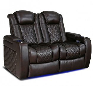 Комплект из 2-x моторизованных кресел 7Seats Diamond Dark Choco (Loveseat) кожа/пвх