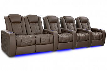 Комплект из 5-ти моторизированных кресел-реклайнерв 7Seats Diamond Brown Sugar (Loveseat Left) кожа/пвх