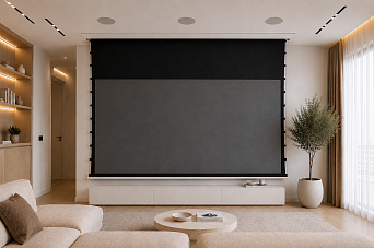 ALR экран встраиваемый в потолок с системой натяжения Global Screens Intelligent HomeScreen ICL1-110 137*244 Black Code 4K