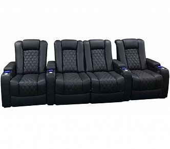 Комплект из 4-х моторизированных кресел-реклайнерв 7Seats Diamond (Loveseat center) кожа/пвх