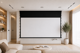 Экран встраиваемый в потолок с системой натяжения Global Screens Intelligent HomeScreen ICL1-100 125*221 Pro 4K