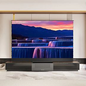 Моторизованная тумба с экраном для ультракороткофокусных лазерных проекторов Intelligent Invisible Cabinet-150 Black