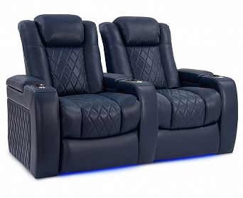 Комплект из 2-x моторизованных кресел 7Seats Diamond Deep Blue (3 подлокотника) кожа/пвх