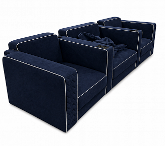 Комплект из 3-x кресел 7Seats Cubist (4 подлокотника) Alcantara